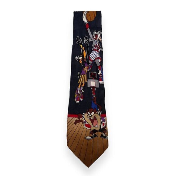 Looney Tunes Mania Vintage 1996 Bugs, Daffy, & Taz Basketball Tie OS - Picture 1 of 7